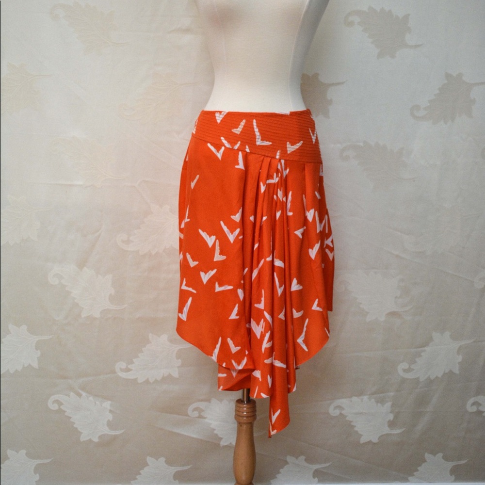 Leifsdottir Orange Asymmetrical Skirt